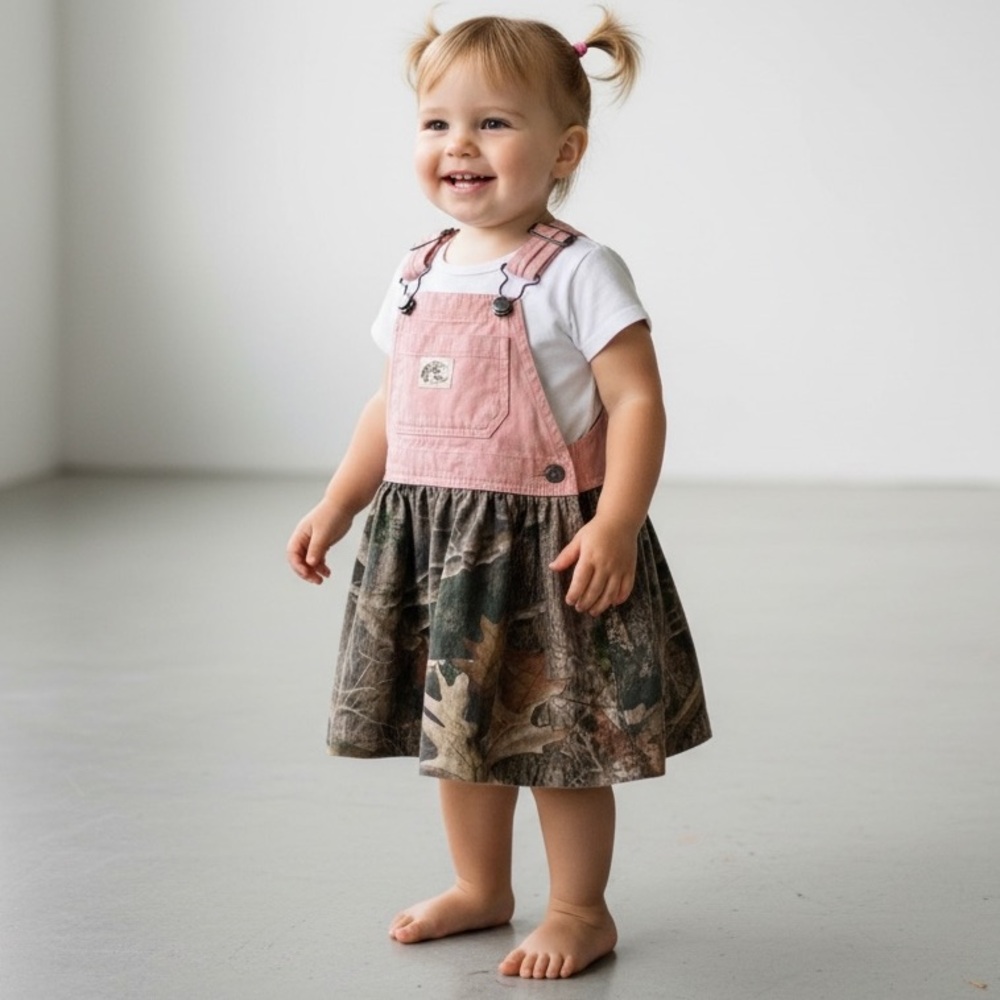 Bass Pro Shops Pink Toddler Dress Camouflage Pinafore Outdoor Cabelas 2T